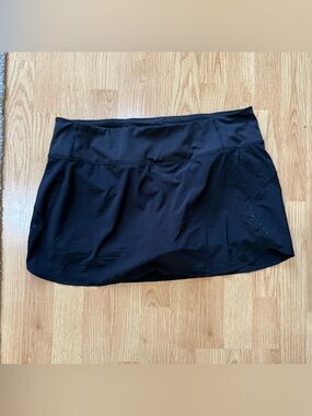 Athleta Run With It 14” Skort Black Athletic Running Tennis Skirt XL